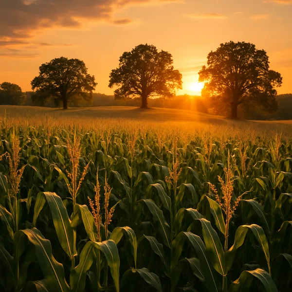 A pastoral scene of Liam Day's Michigan family farm, showcasing the agricultural heritage that spans five generations